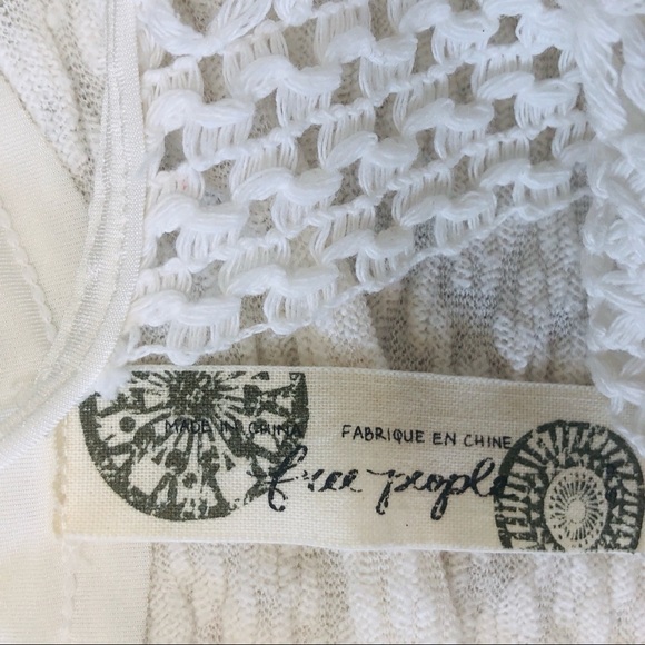 Intimately Free People Crop Crochet Raw Hem White - Picture 3 of 4